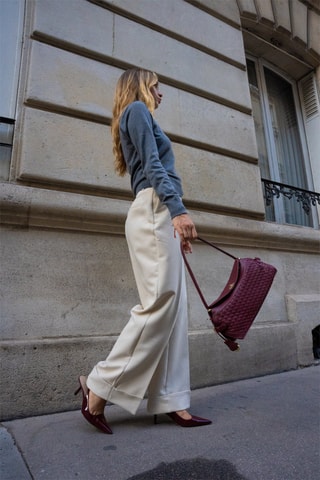Sac porté épaule en cuir Yzel - Rouge