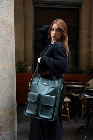 Sac à main en cuir Noa - Vert