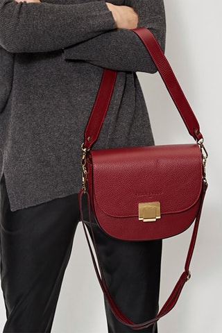 Sac porté épaule en cuir Ambre - Rouge