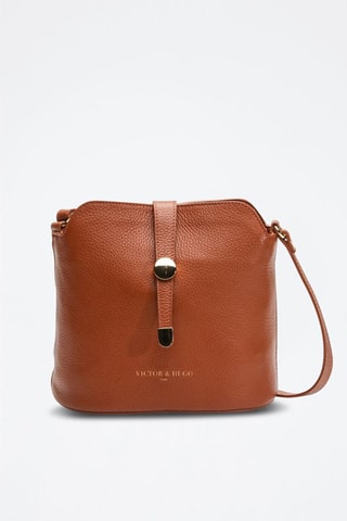 Sac bandoulière Moyen modèle en cuir Elise - Camel