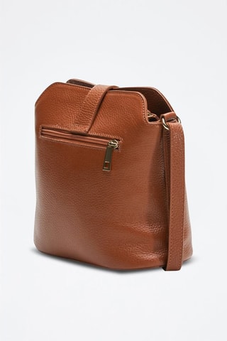 Sac bandoulière Moyen modèle en cuir Elise - Camel