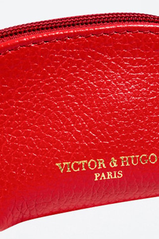 Porte-monnaie en cuir Wendy - Rouge