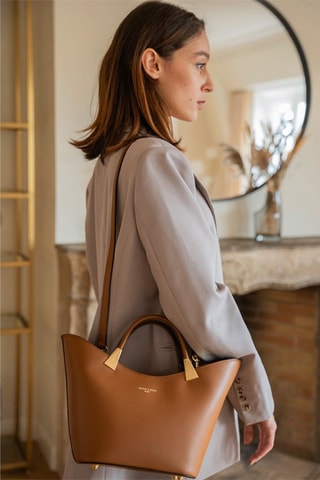 Sac à main en cuir Lety - Camel