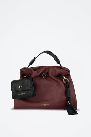 Sac à main en cuir Yera - Noir et rouge