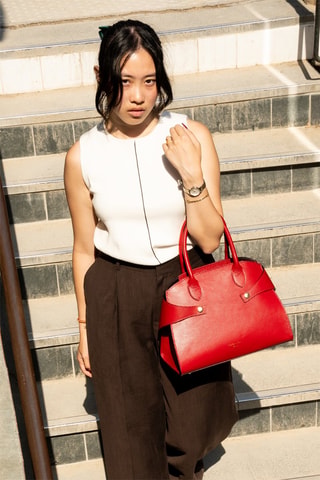 Sac à main en cuir Luzd - Rouge