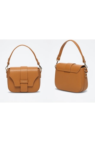 Sac porté épaule en cuir Thuret - Marron