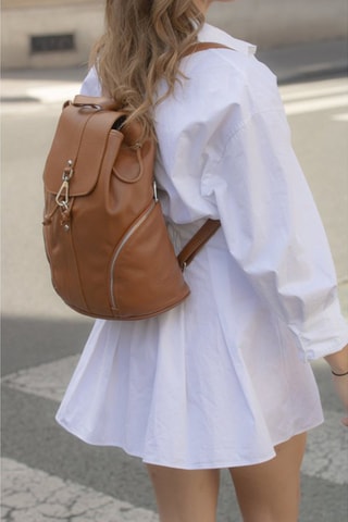 Sac à dos en cuir Lauren - Camel