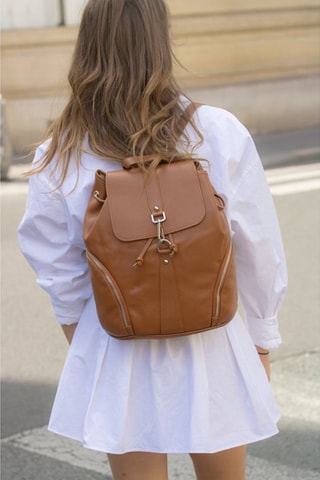Sac à dos en cuir Lauren - Camel