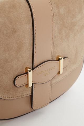 Sac bandoulière en cuir Slelva - Beige