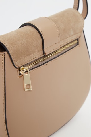 Sac bandoulière en cuir Slelva - Beige