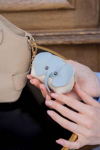 Porte-monnaie Jim - Beige et bleu