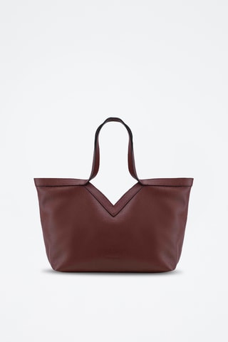 Sac porté épaule en cuir Lili - Bordeaux
