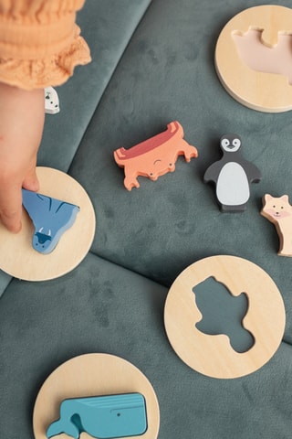 Puzzle de formas em madeira - 6 peças - A partir dos 18 meses