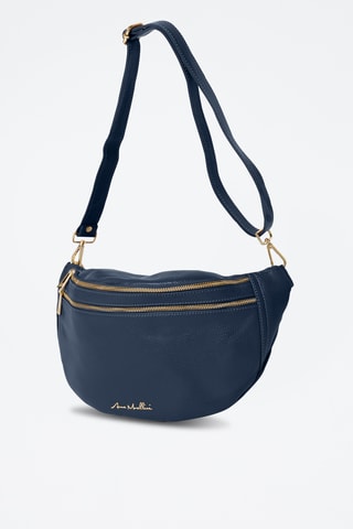 Sac bandoulière en cuir Lorenza - Bleu marine