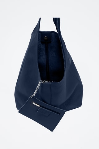 Sac à main en cuir Tarquinia - Bleu marine