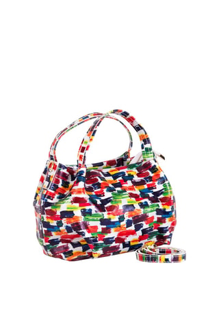 Sac à main en cuir Anna Signature \#011 - Anna Morellini - Blanc et rouge
