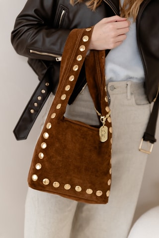 Sac porté épaule en cuir Lania - Marron