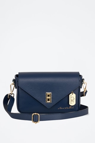Sac bandoulière en cuir Terina - Bleu marine