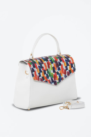 Sac à main en cuir Anna Signature 017 - Anna Morellini - Blanc et multicolore