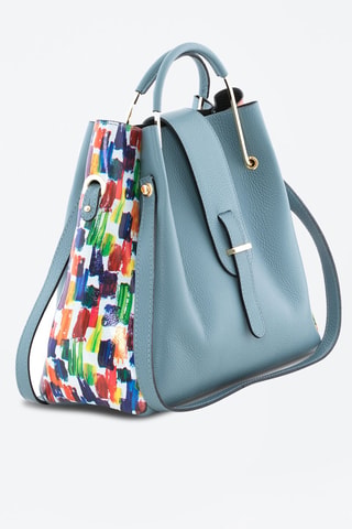 Sac à main en cuir Anna Signature \#016 - Anna Morellini - Bleu