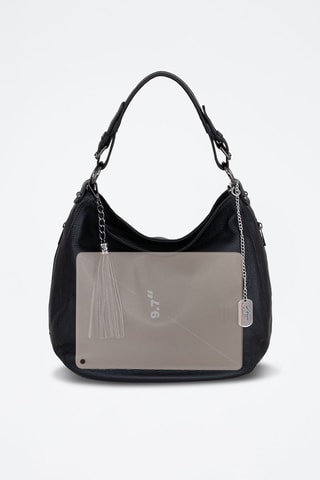 Sac porté épaule en cuir Paolanna - Noir