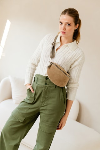 Sac banane en cuir Filellia - Taupe