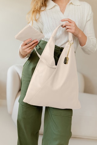 Sac à main en cuir Chersilina - Beige