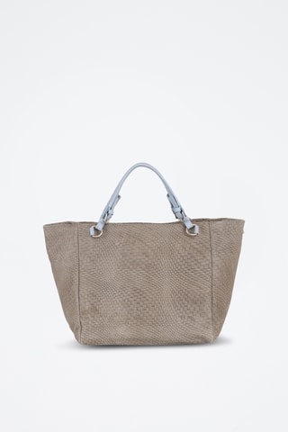 Cabas en cuir Solana - Gris et bleu clair