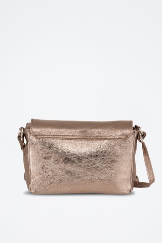 Sac bandoulière métallisé en cuir Lola - Taupe