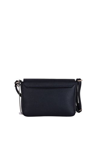 Sac bandoulière métallisé en cuir Lola - Bleu marine