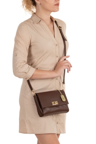 Sac bandoulière en cuir Spring Summer 2026 - Marron