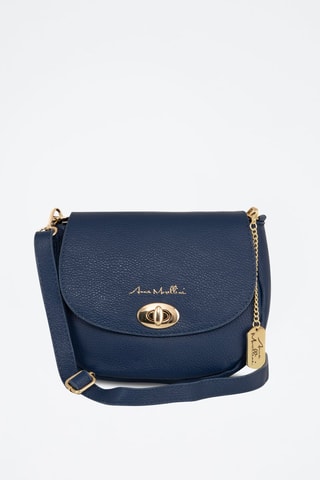 Sac bandoulière en cuir Iseppa - Bleu marine