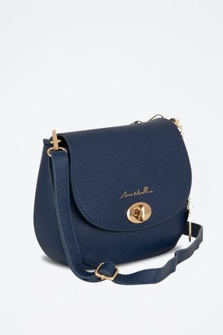 Sac bandoulière en cuir Iseppa - Bleu marine