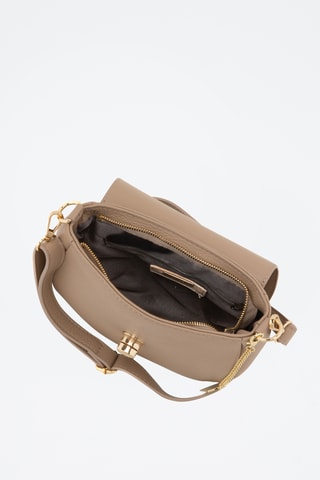 Sac bandoulière en cuir Iseppa - Taupe