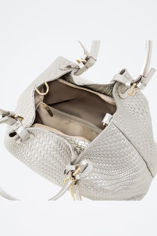 Sac porté épaule en cuir Spring Summer 2026 - Argenté