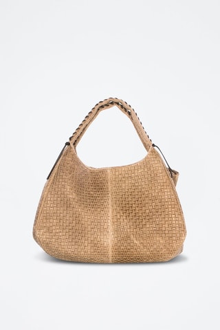 Sac porté épaule tressé en nubuck Pitigliano -Taupe - Taupe