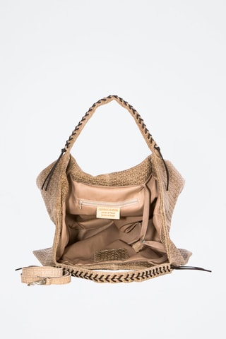 Sac porté épaule tressé en nubuck Pitigliano -Taupe - Taupe