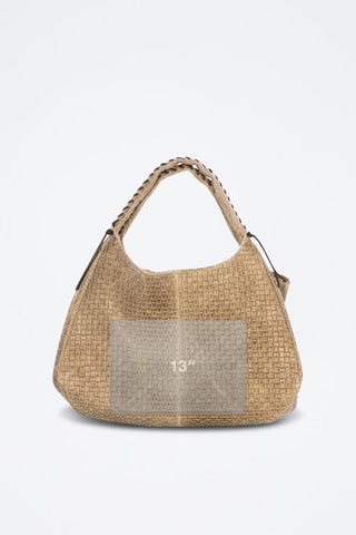 Sac porté épaule tressé en nubuck Pitigliano -Taupe - Taupe