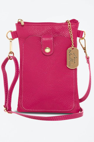 Sac bandoulière en cuir Erica - Fuchsia
