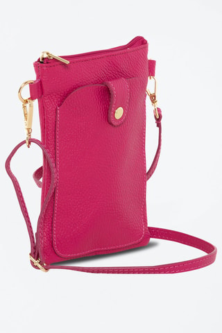 Sac bandoulière en cuir Erica - Fuchsia