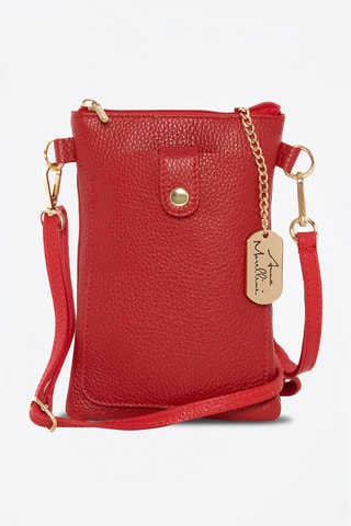 Sac bandoulière en cuir Erica - Rouge