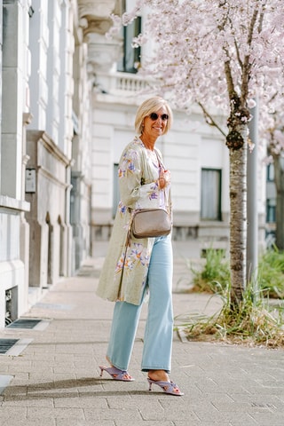 Sac bandoulière en cuir Monte Sparagio - Doré rose - Anna Morellini - Argenté