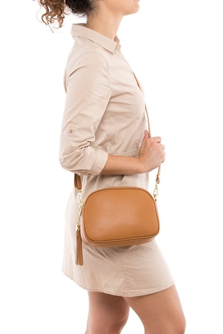 Sac bandoulière en cuir Monte Sparagio - Doré rose - Anna Morellini - Marron
