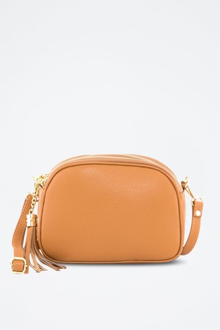 Sac bandoulière en cuir Monte Sparagio - Doré rose - Anna Morellini - Marron