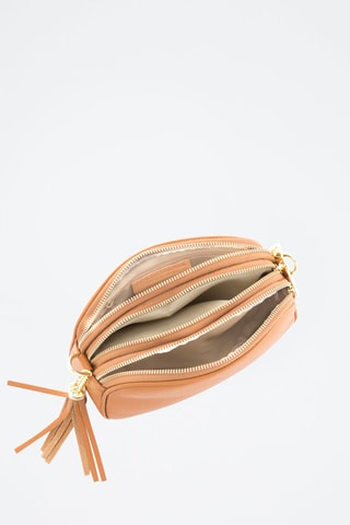 Sac bandoulière en cuir Monte Sparagio - Doré rose - Anna Morellini - Marron
