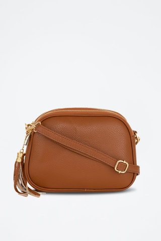 Sac bandoulière en cuir Monte Sparagio - Doré rose - Anna Morellini - Marron