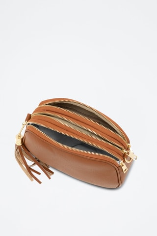Sac bandoulière en cuir Monte Sparagio - Doré rose - Anna Morellini - Marron