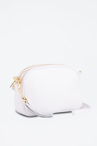 Sac bandoulière en cuir Monte Sparagio - Doré rose - Anna Morellini - Blanc
