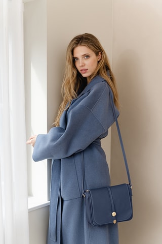 Sac bandoulière en cuir Monte Avella - Beige - Anna Morellini - Bleu