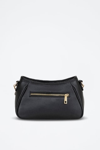 Sac bandoulière en cuir Manfrina - Noir